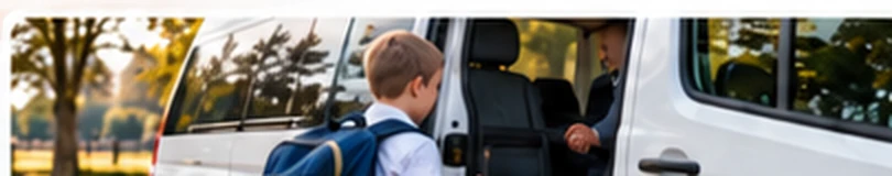 schoolvervoer met een witte Mercedes-Benz bus